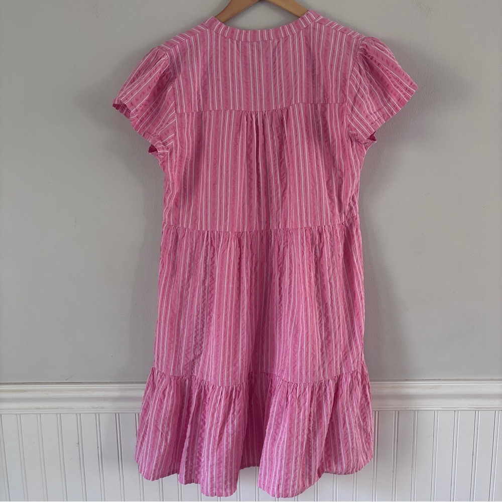 Madison Mathew’s Striped Tiered Pink Cotton Dress - Picture 3 of 4